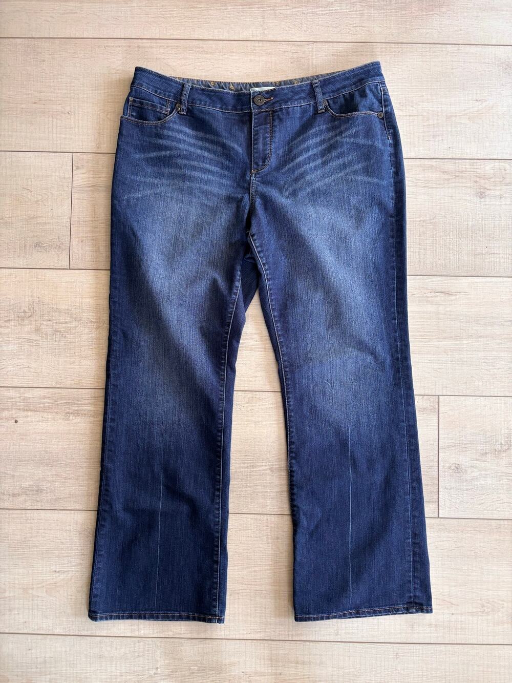 Coldwater Creek Women’s Bootcut Jeans Dark Wash Mid Rise Stretch Denim Size 18